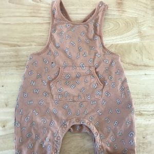 Dusty pink stretchy cotton overalls